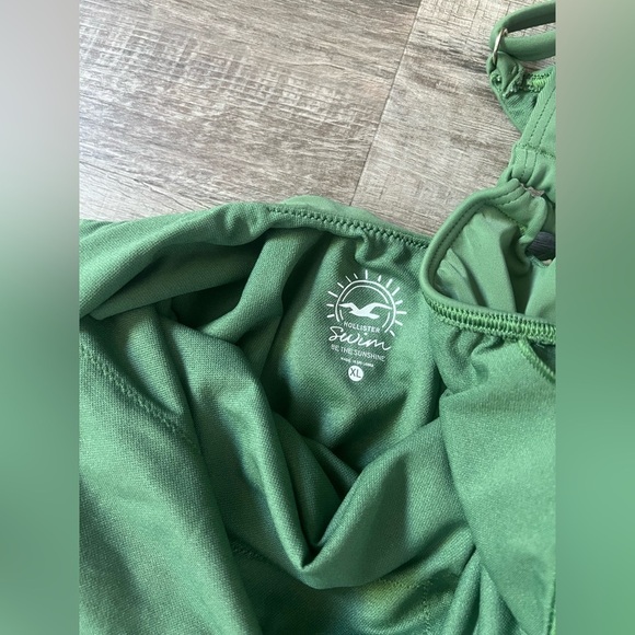 HOLLISTER One Piece Bathing Suit XL Olive Green Sage Lace Up Side Sexy Beach - Picture 4 of 7